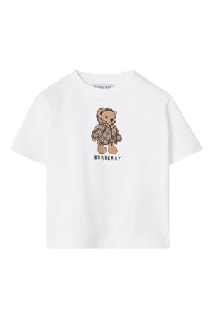 t-shirt in cotone bianco BURBERRY KIDS | 8121198A1464